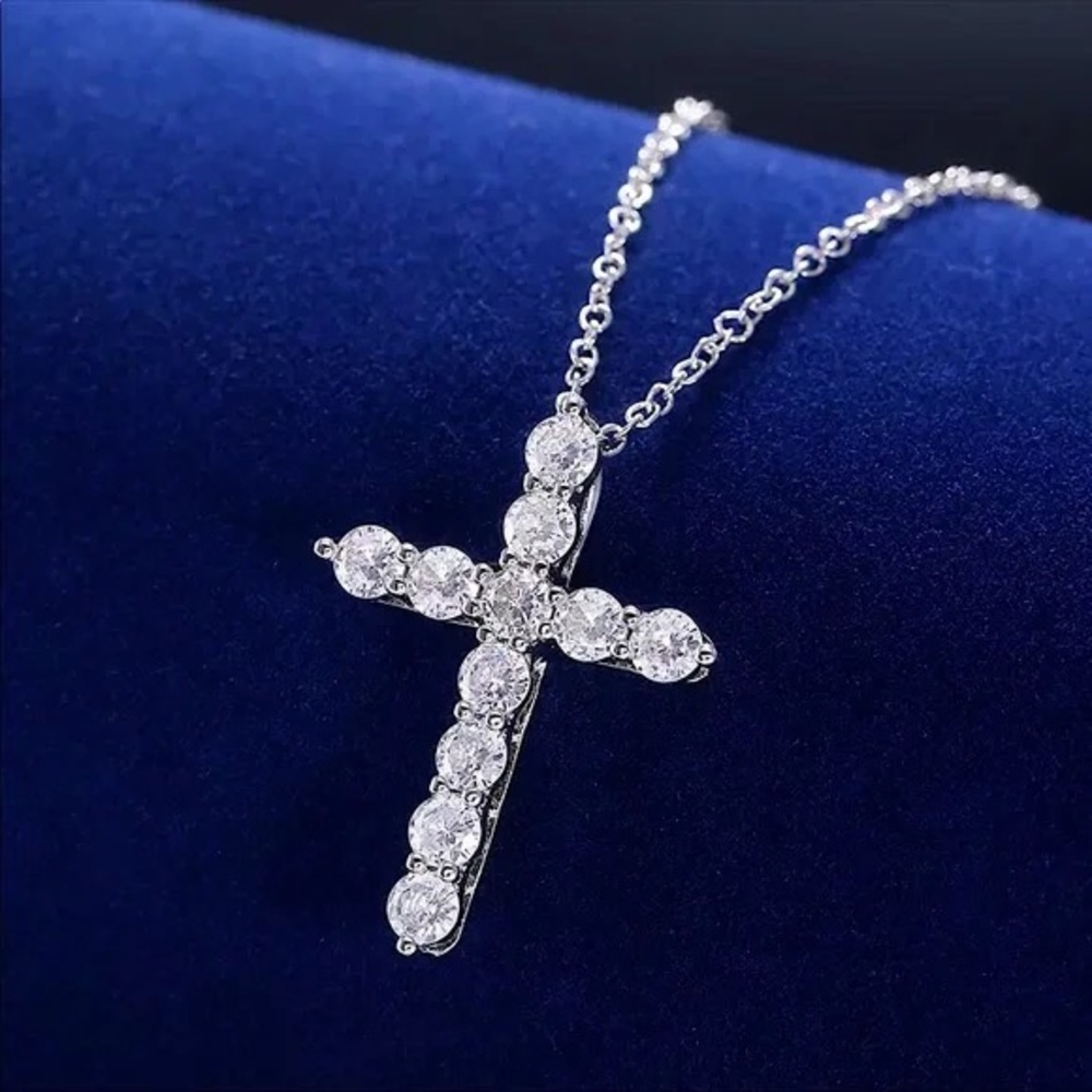 💙Cross-Shaped Pendant Sterling Silver Necklace